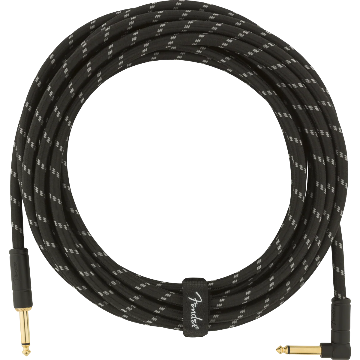 Fender 099-0820-079 Deluxe 18.6' Angled Instrument Cable - Black Tweed - Image 4