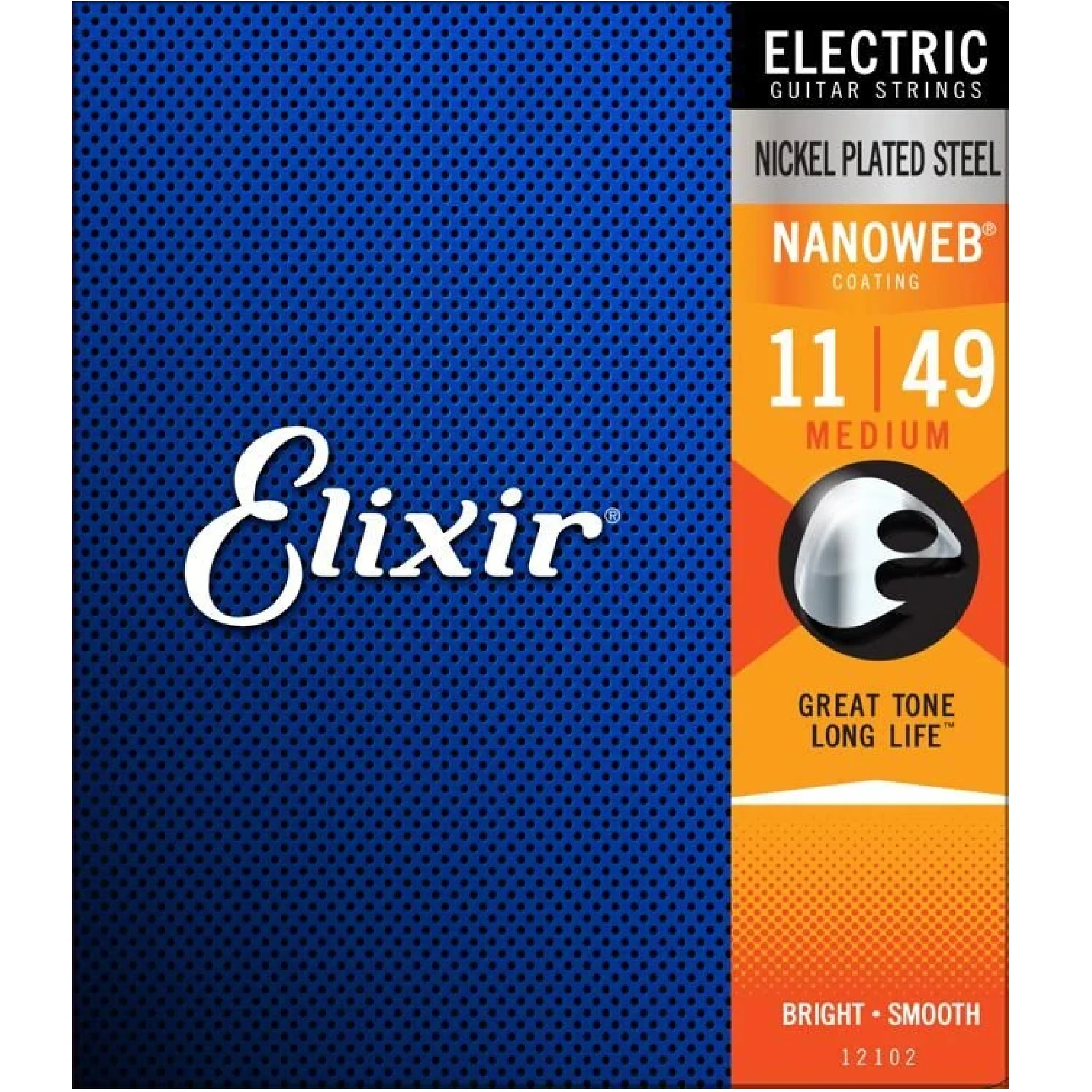Elixir 12102 NANOWEB Electric Guitar Strings Medium 11-49