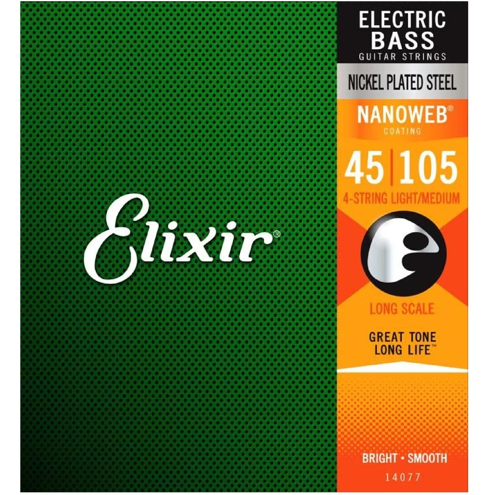 Elixir 14077 NANOWEB Electric Bass Guitar Strings 45-105
