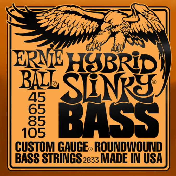Ernie Ball 2833 Hybrid Slinky Nickel Wound Electric Bass Strings 45-105 Gauge