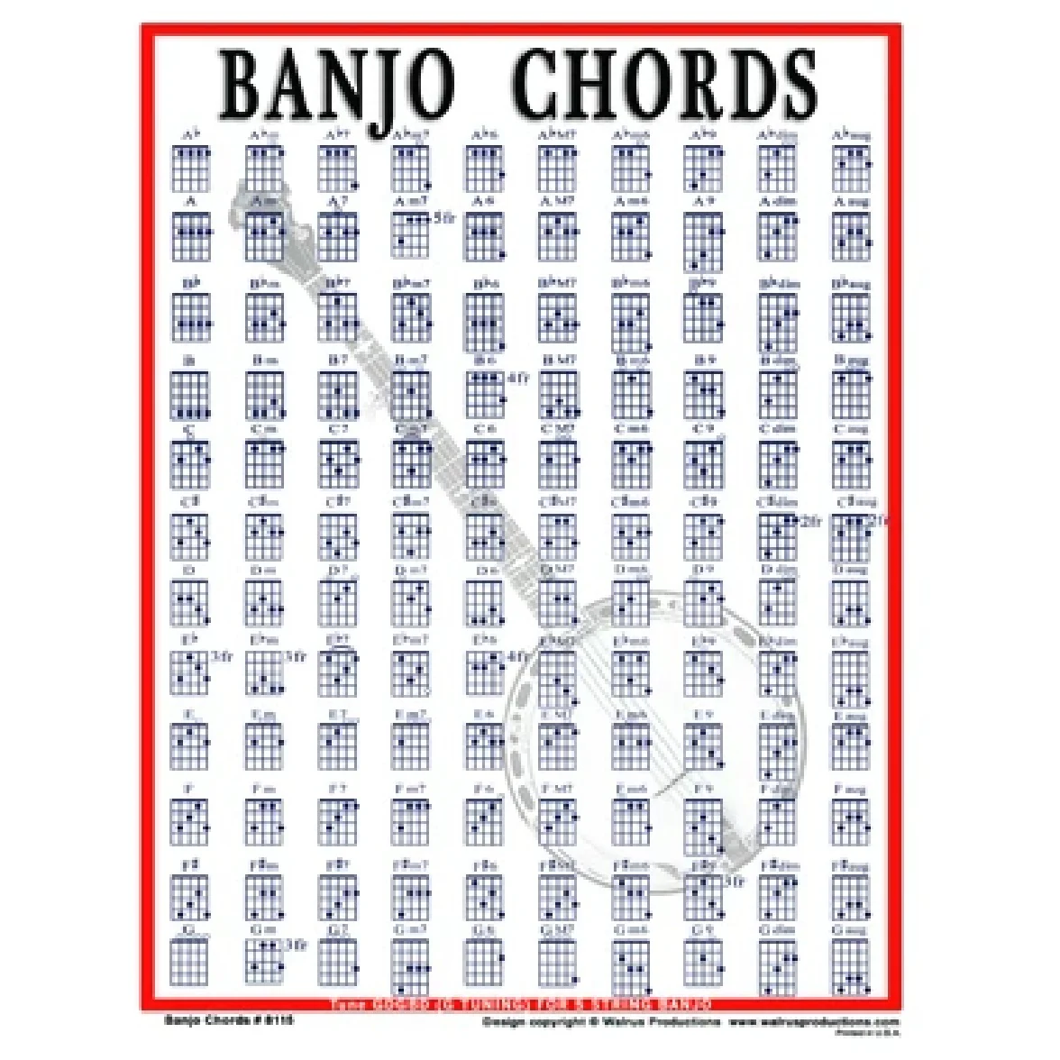 Walrus 8115 Banjo Chord Chart