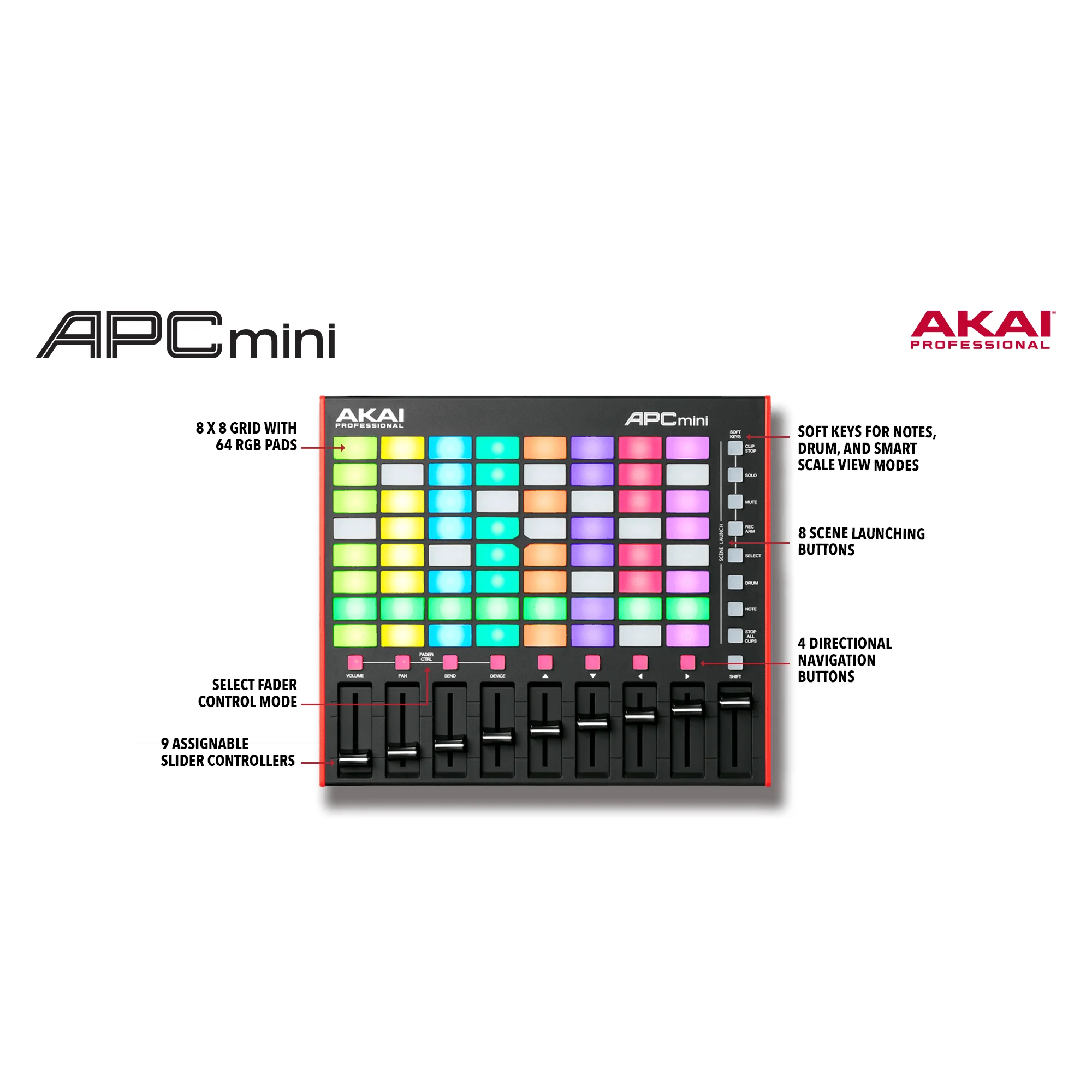 Akai APCMINI2 Mk2 Pad Controller, Clip Launch Controller for Ableton - Image 2