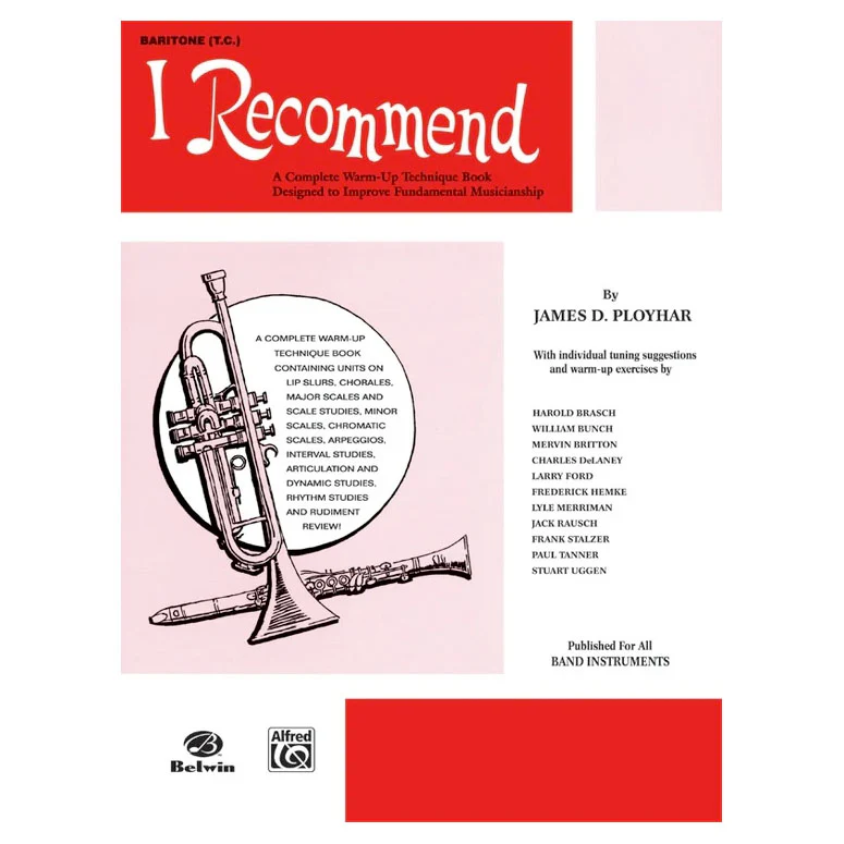 Alfred EL02587 I Recommend: Baritone (B.C.) Book