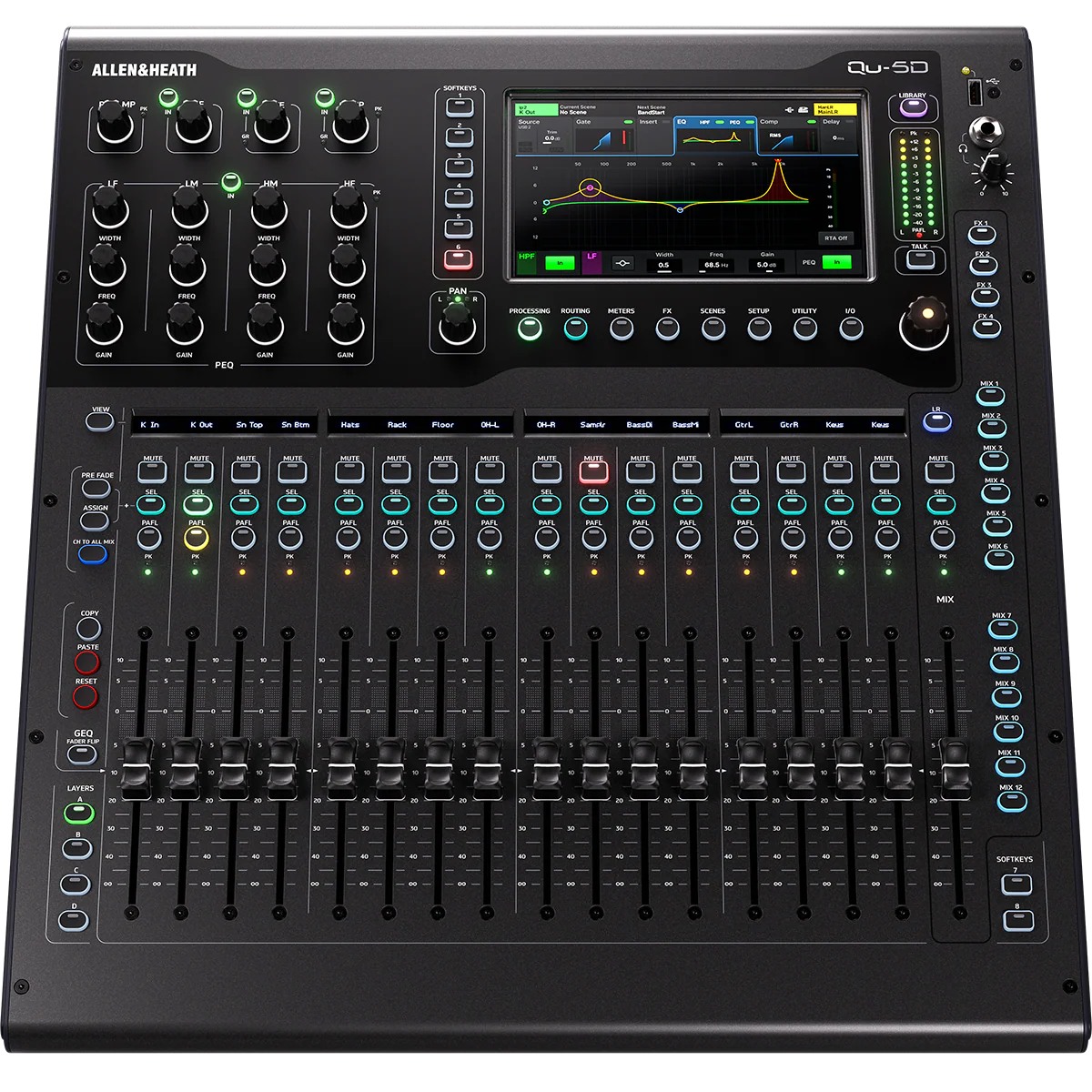 Allen & Heath QU-5D 32-Channel Digital Mixer w/ Dante, 16 Preams, 12 Line Out, 16+1 Fader