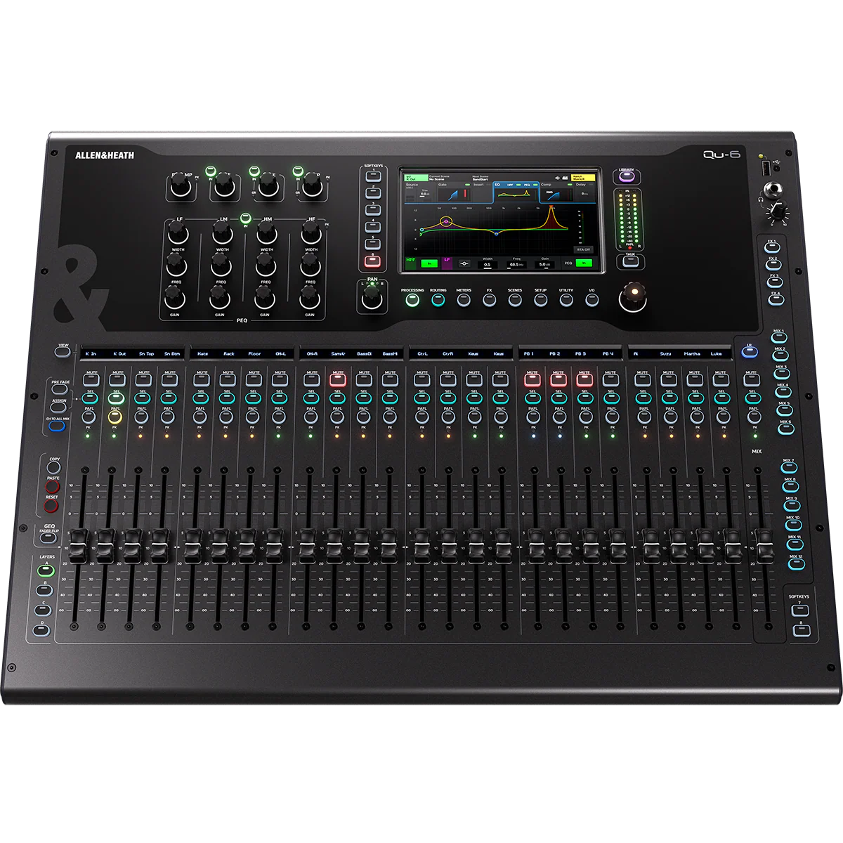 Allen & Heath QU-6 32-Channel Digital Mixer, 24 Preams, 16 Line Out, 24+1 Fader