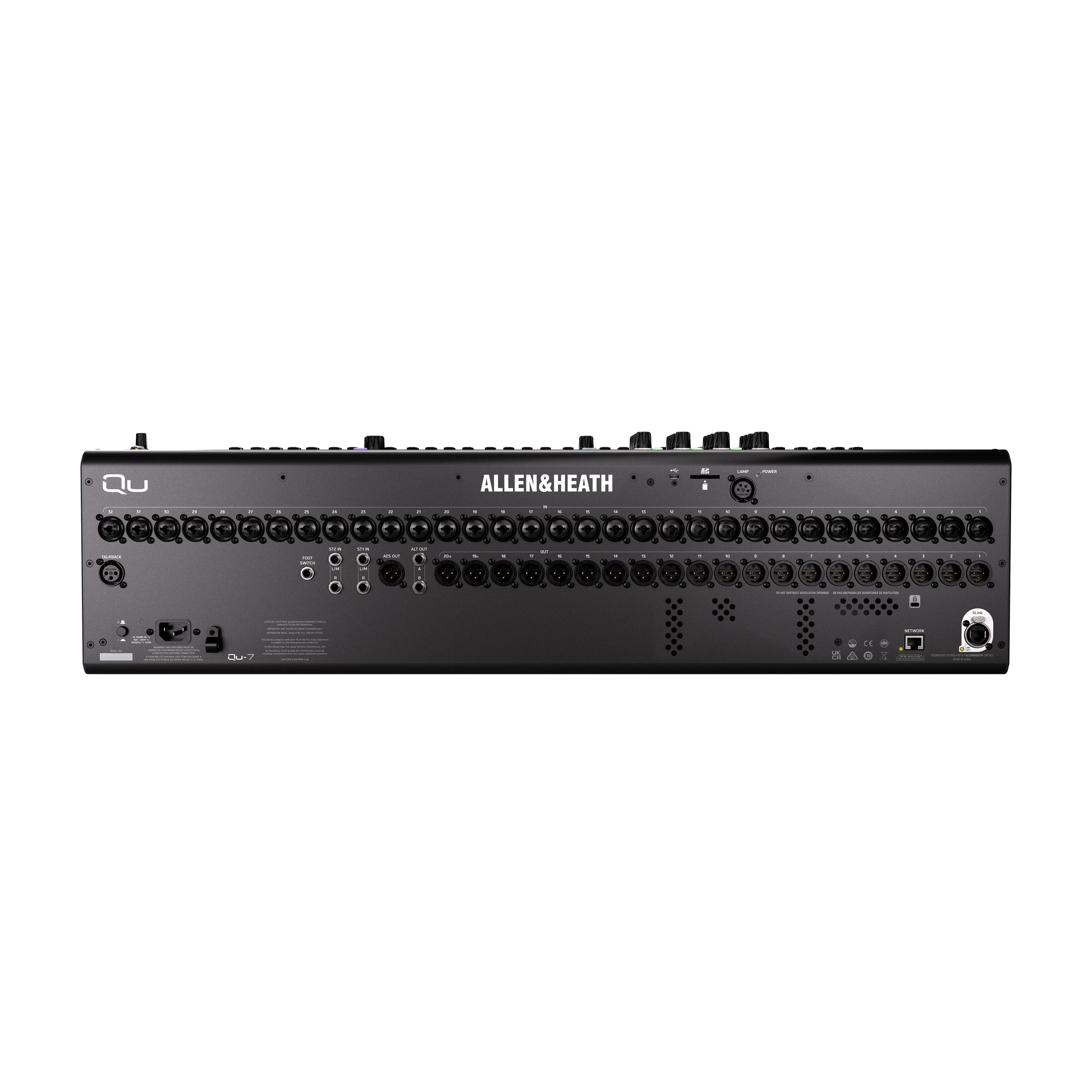 Allen & Heath QU-7 32-Channel Digital Mixer, 32 Preams, 20 Line Out, 32+1 Fader - Image 4