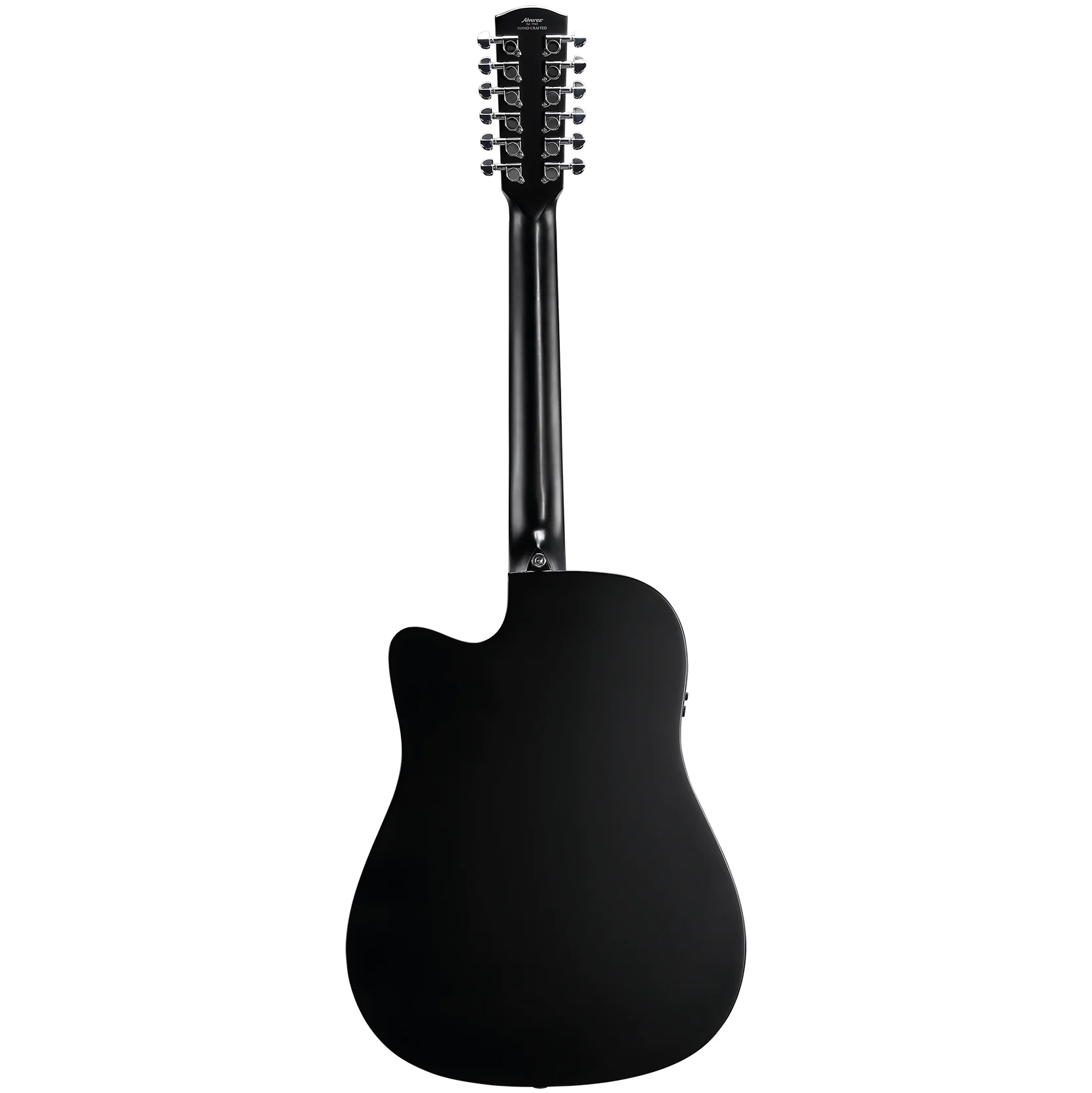 Alvarez AD60CE-12-BLK Artist Dreadnought 12-string Guitar, Spruce Top, Mah b/s, Cutaway, Electronics, Black - Image 2