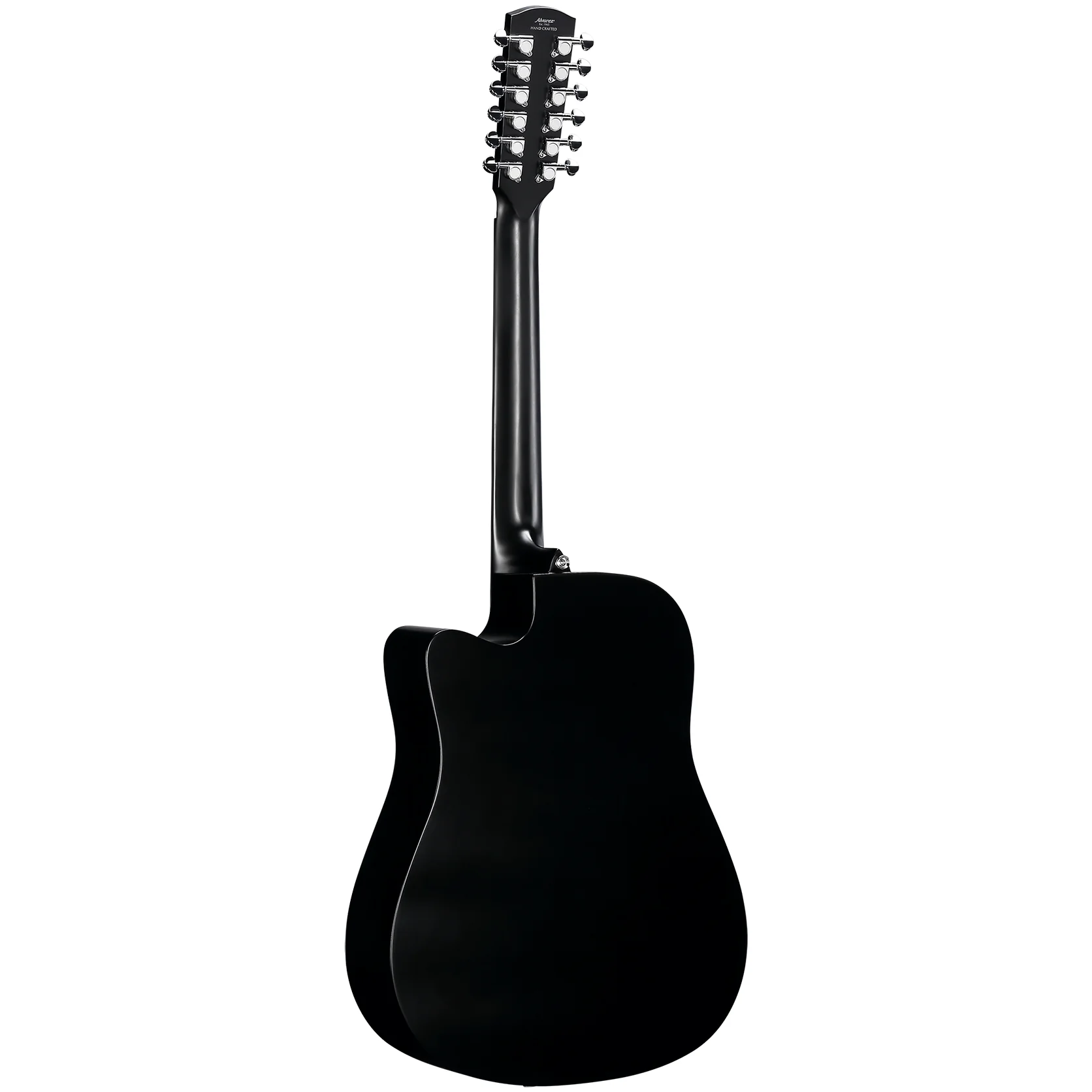 Alvarez AD60CE-12-BLK Artist Dreadnought 12-string Guitar, Spruce Top, Mah b/s, Cutaway, Electronics, Black - Image 4
