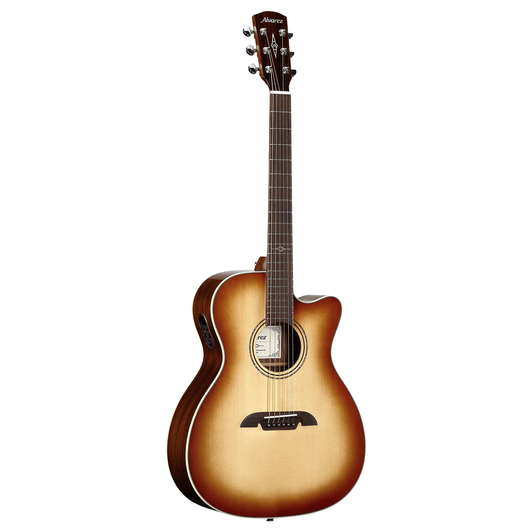 Alvarez AF70CE-SHB Artist OM Guitar, Spruce To, RW b/s, Cutaway, Electronics, Shadowburst - Image 3