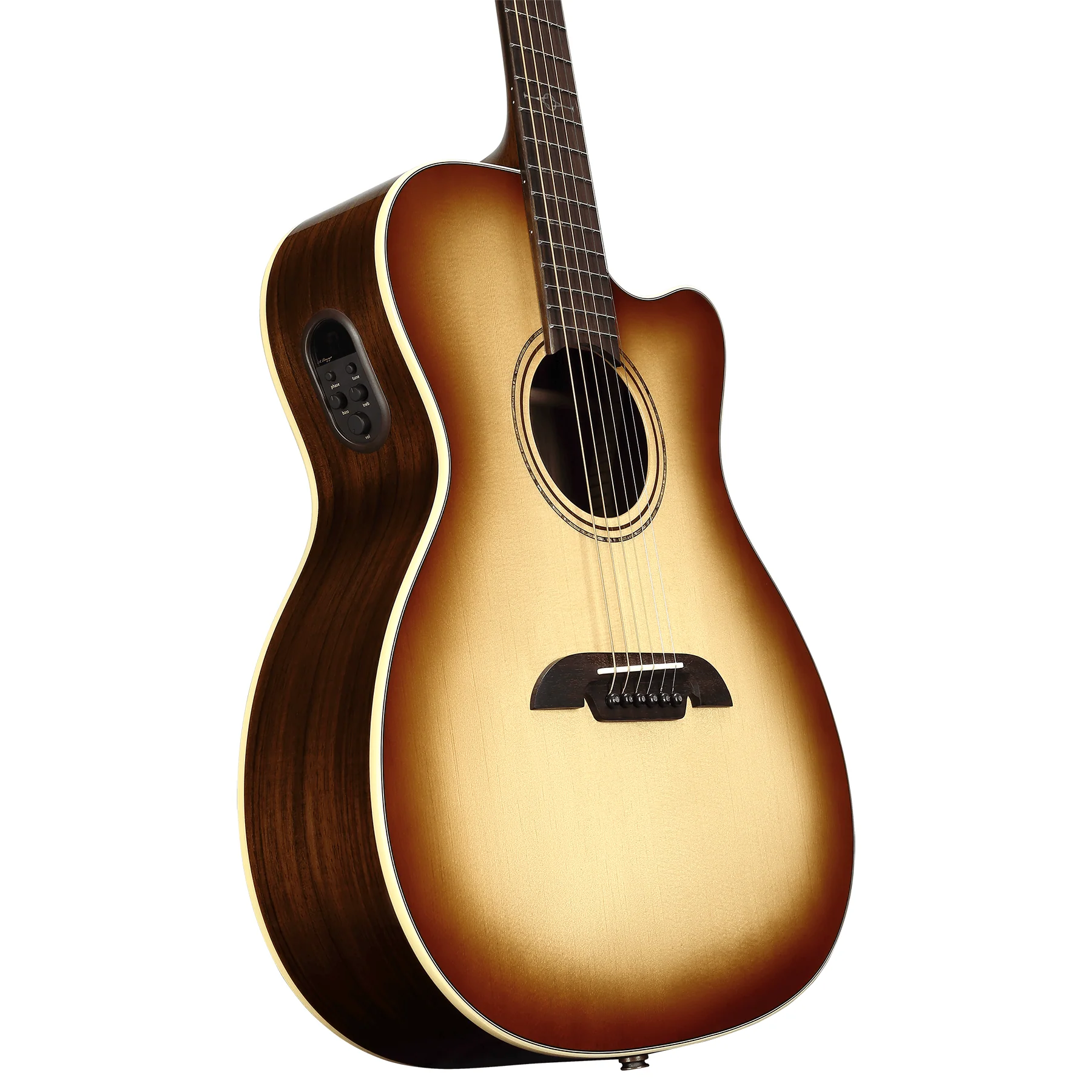 Alvarez AF70CE-SHB Artist OM Guitar, Spruce To, RW b/s, Cutaway, Electronics, Shadowburst - Image 5