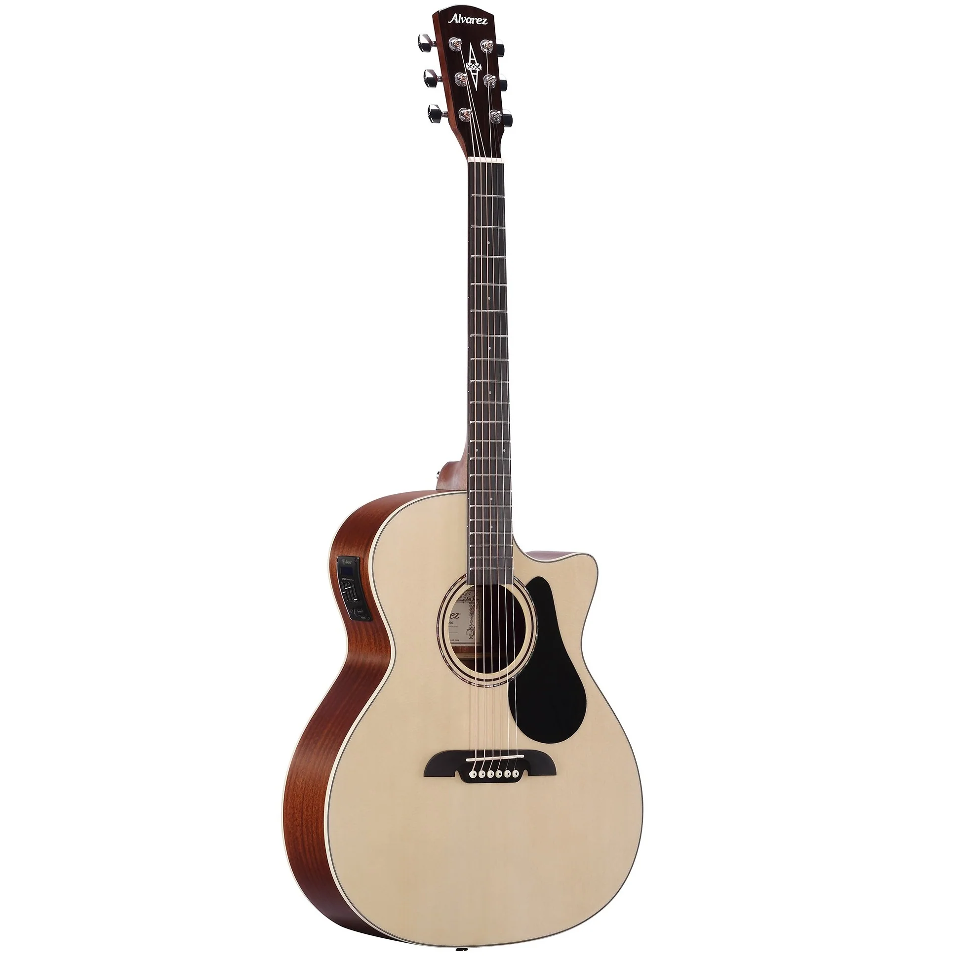 Alvarez RG26CE-DLX Grand Auditorium Acoustic Pack w/AFC30 Tan Flexicase and Alvarez System 250w/4-band EQ and Tuner