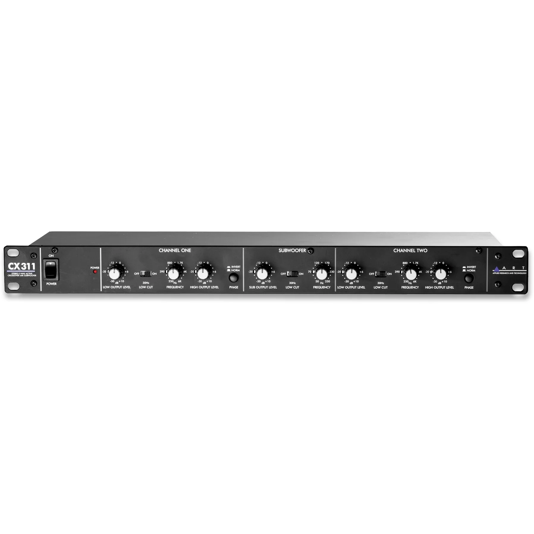ART CX311 Stereo 2-way Crossover w/ Subwoofer Out, 1U