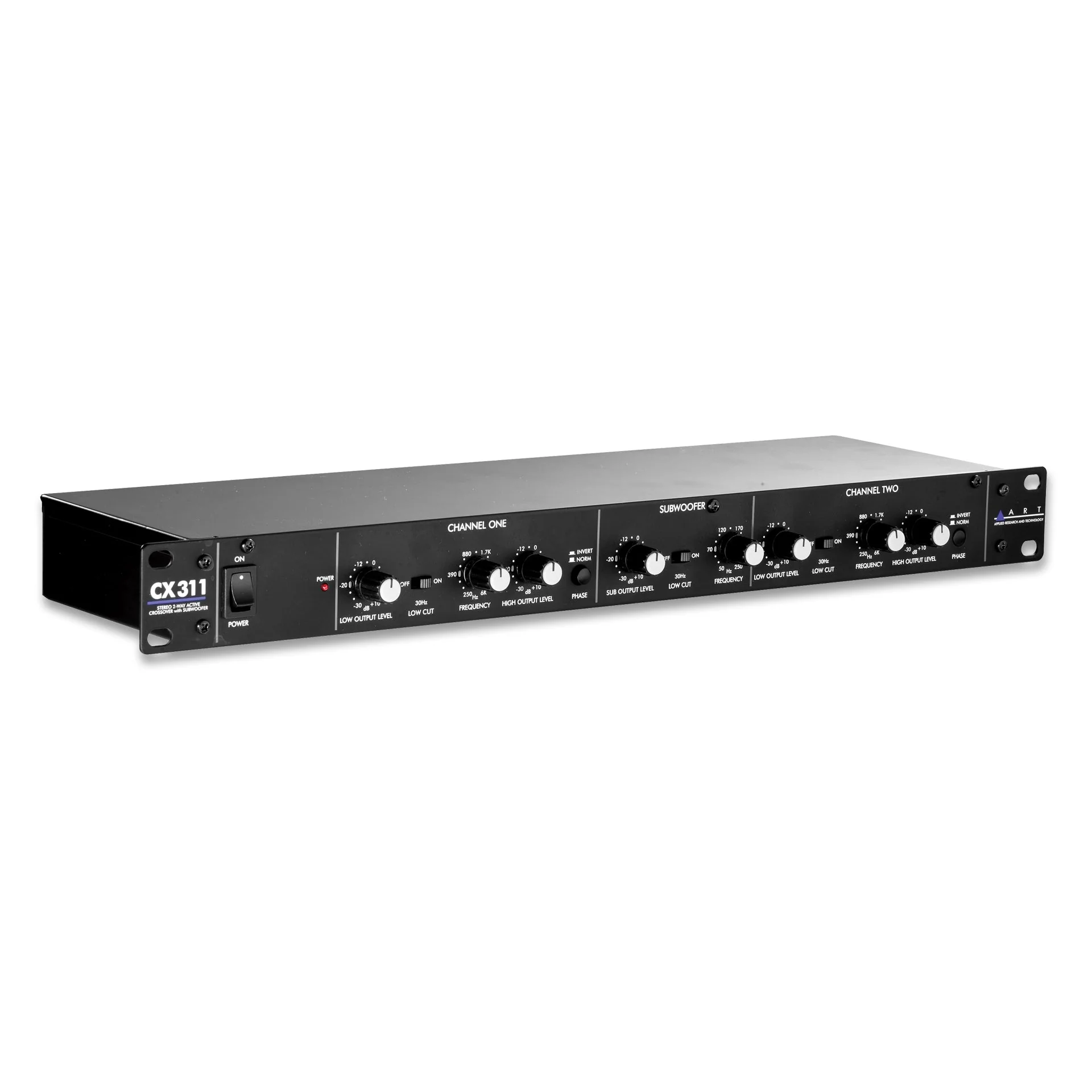 ART CX311 Stereo 2-way Crossover w/ Subwoofer Out, 1U - Image 2