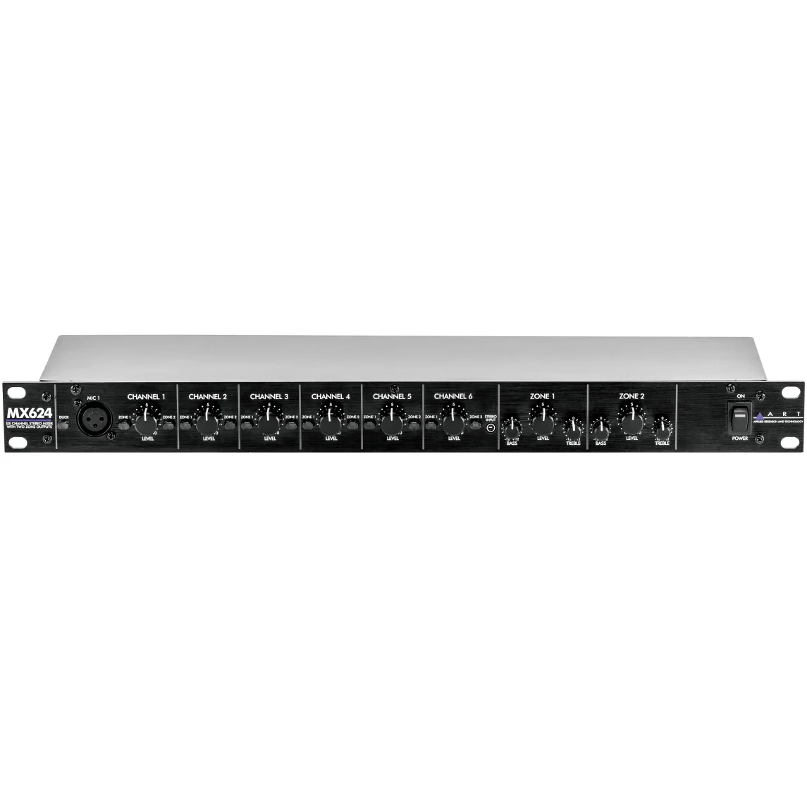 ART MX624 6-Channel Stereo Line Mixer, 1U Rack Mount - Image 2