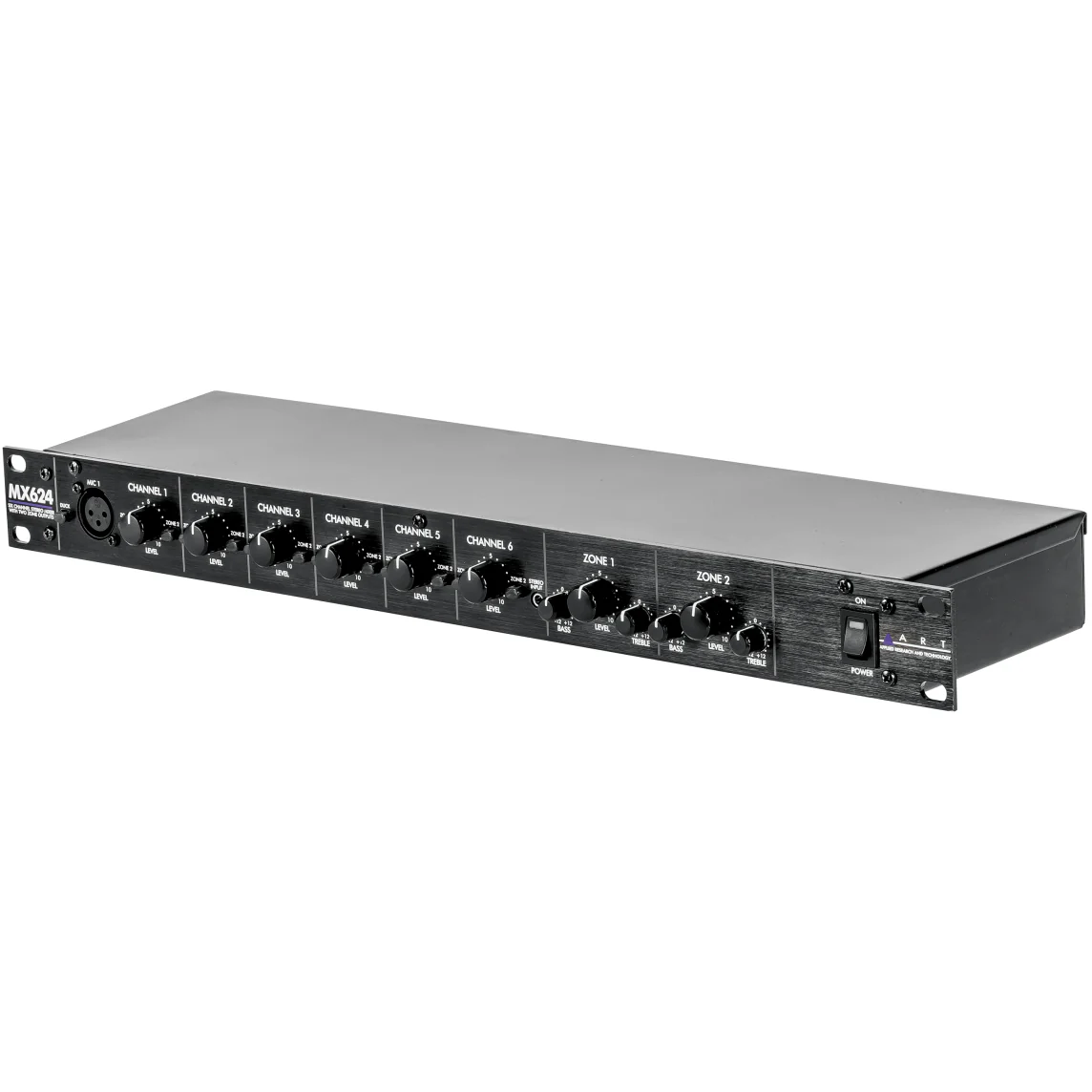 ART MX624 6-Channel Stereo Line Mixer, 1U Rack Mount - Image 4