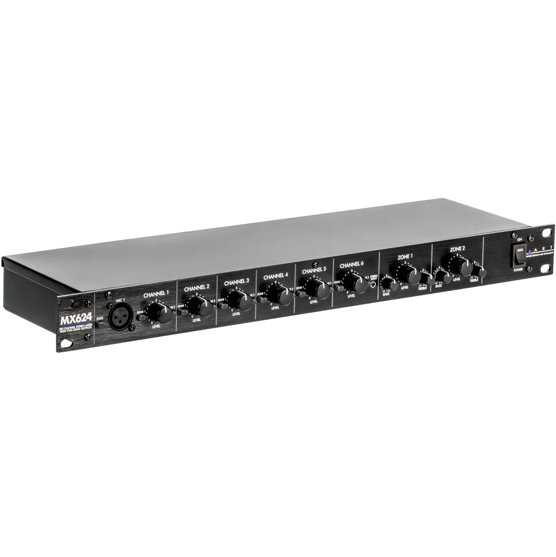 ART MX624 6-Channel Stereo Line Mixer, 1U Rack Mount - Image 5