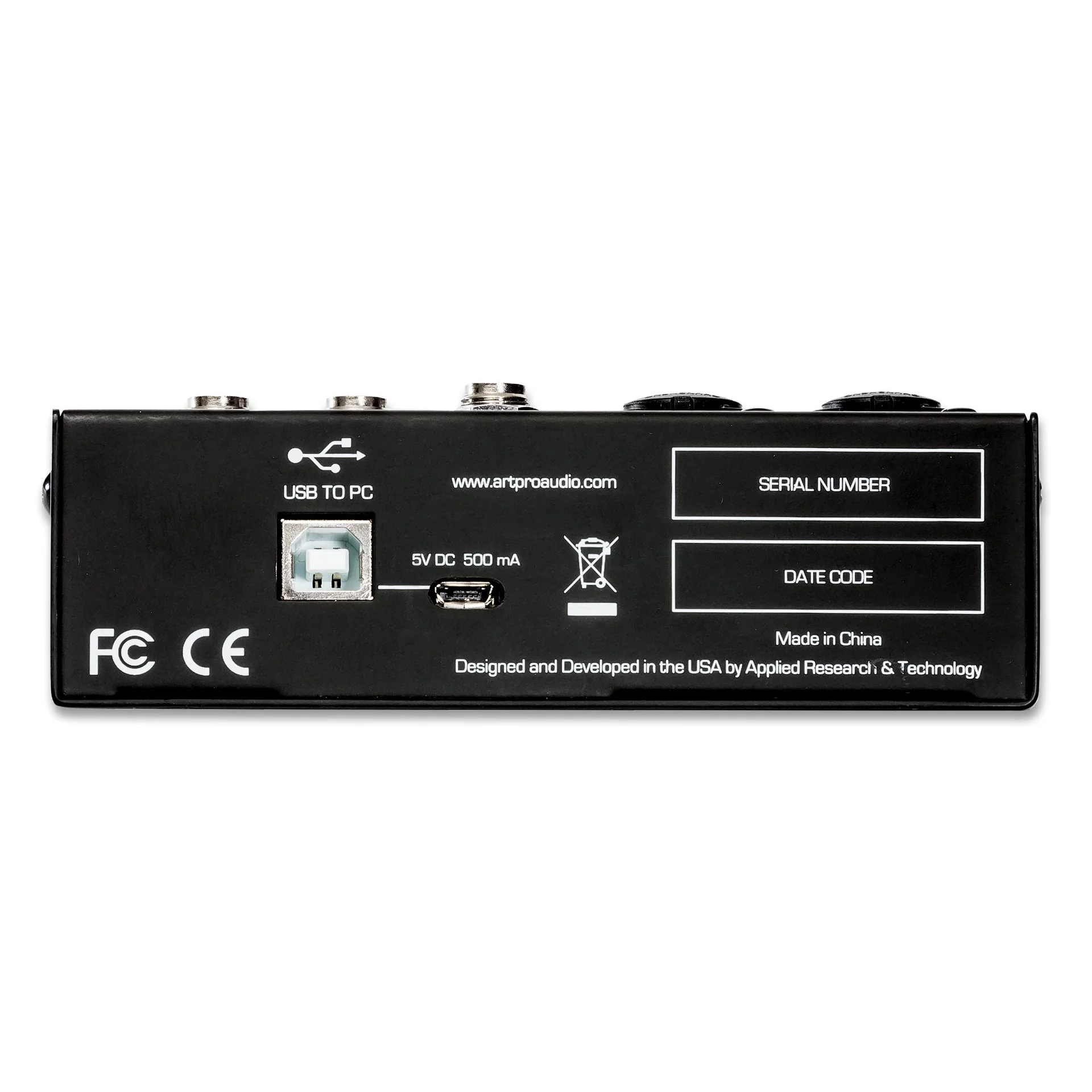 ART USBMIX4 4-Channel Mixer w/USB, 2-XLR Inputs - Image 3