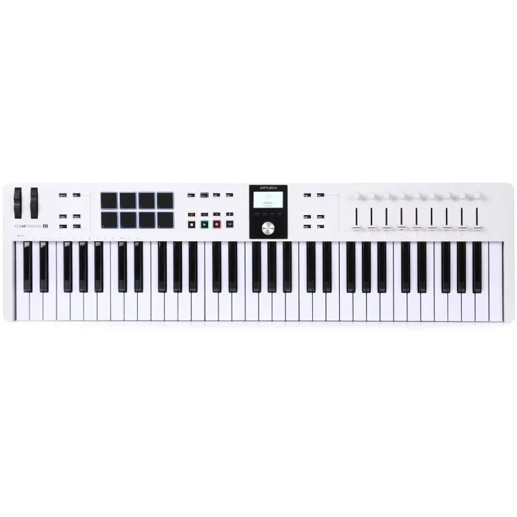 Arturia KEYLAB61-ESS-3-WH 61-Key KeyLab Essential 3 Keyboard Controller, White