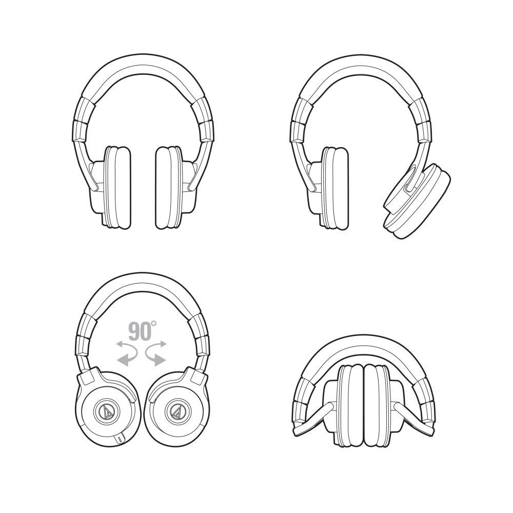 Audio-Technica ATH-M40X Closed-back Studio Headphone, Flat - Image 6