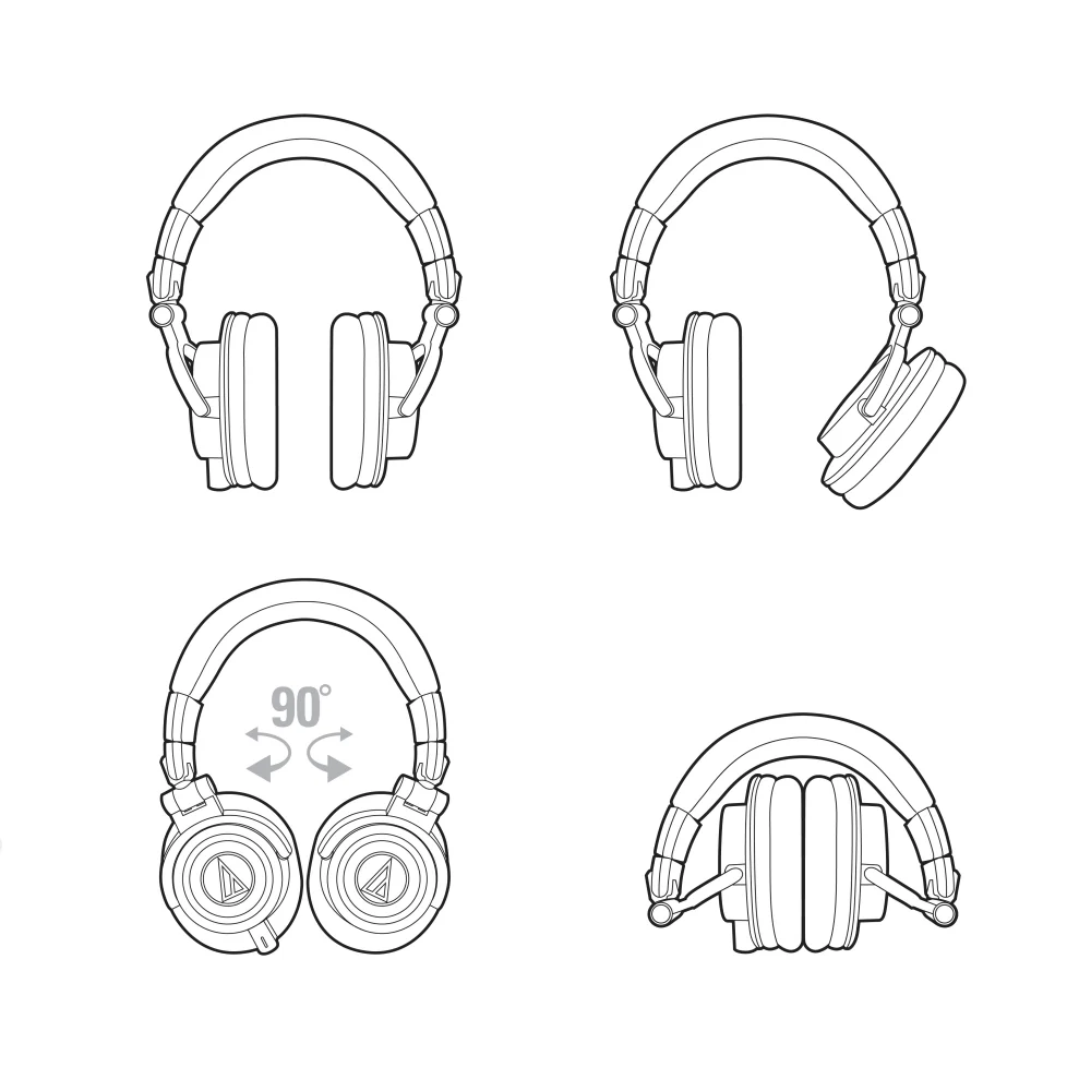 Audio-Technica ATH-M50XWH Pro Closed-back Headphone, Full, White - Image 7