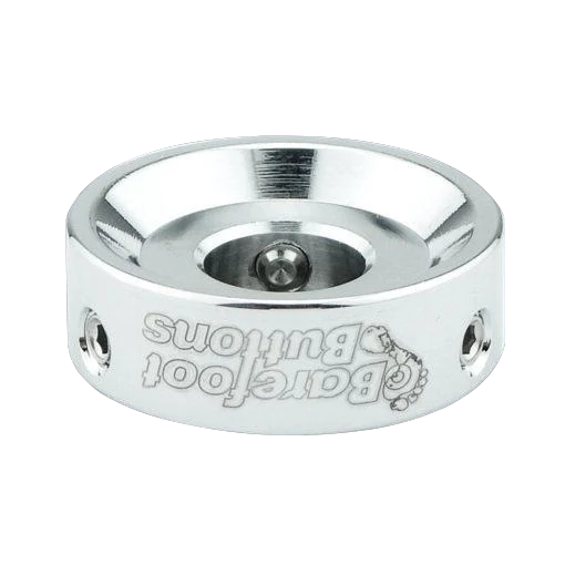 Barefoot Button 18-V1-ST-CH Pedal Button V1 3/8", Chrome - Image 2