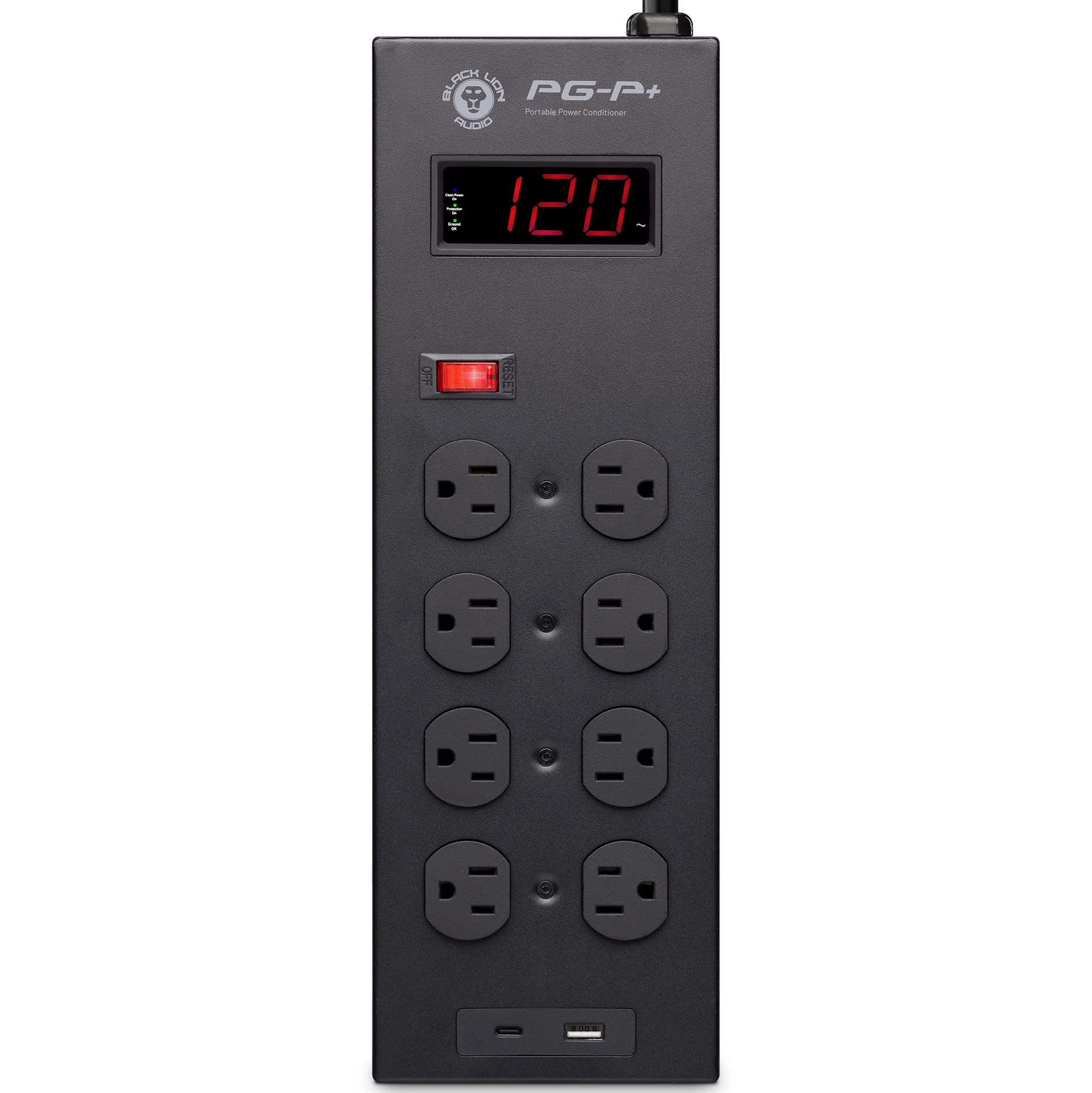 Black Lion Audio PG-P-PLUS Portable 8-Outlet Studio-Grade Power Conditioner w/ Volt Meter - Image 2