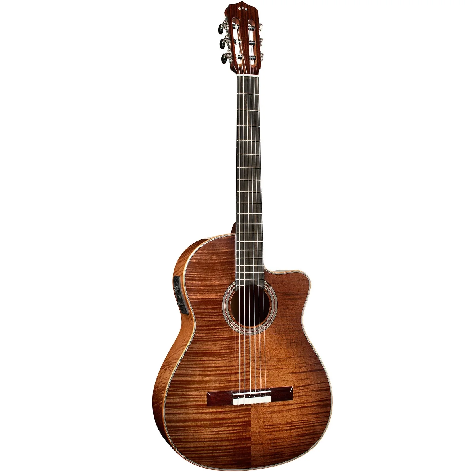 Cordoba FUSION12-CB Fusion 12 Cinnamon Burst Acoustic Guitar, Flamed Okoume Veneer Spruce Top, Okoume b/s, Electronics - Image 3