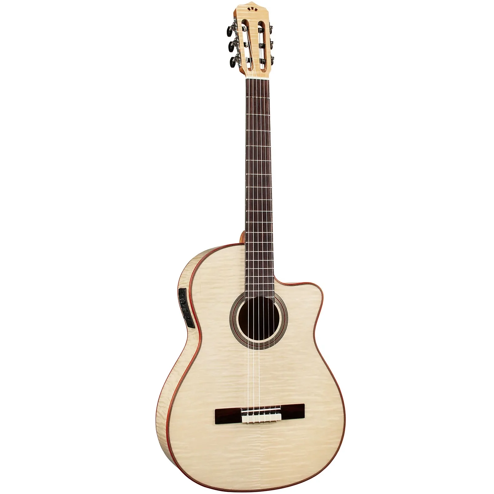 Cordoba FUSION12-WS Fusion 12 White Sands Acoustic Guitar, Flamed Maple Veneer Spruce Top, Male b/s, Electronics - Image 3