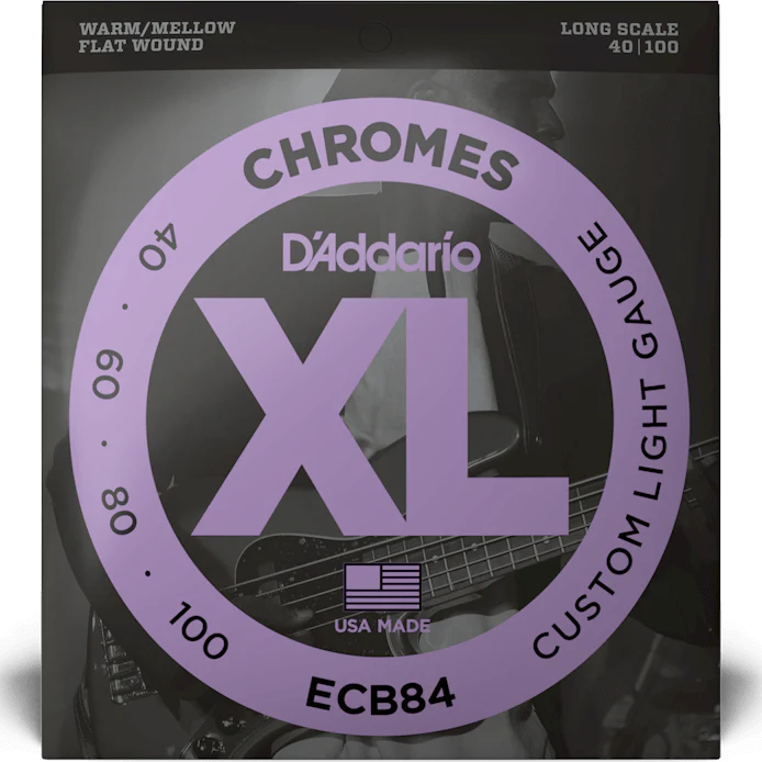 D'addario ECB84 Chrome Bass Strings, 40-100, 4-string, Long Scale