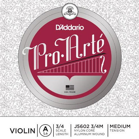 D'addario J5602-3/4M D'Addario Pro-Arte Violin Single A String, 3/4 Scale, Medium Tension