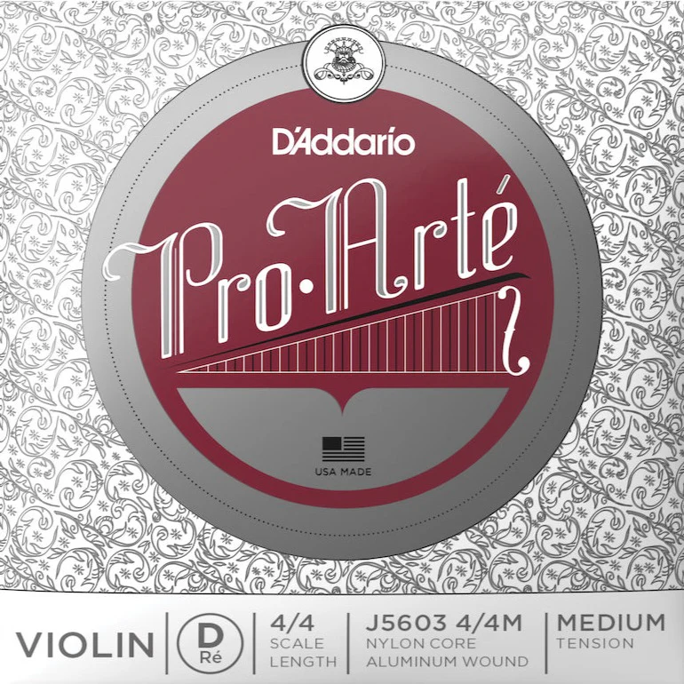D'Addario J5603-4/4M Pro-Arte Violin Single D String, 4/4 Scale, Medium Tension