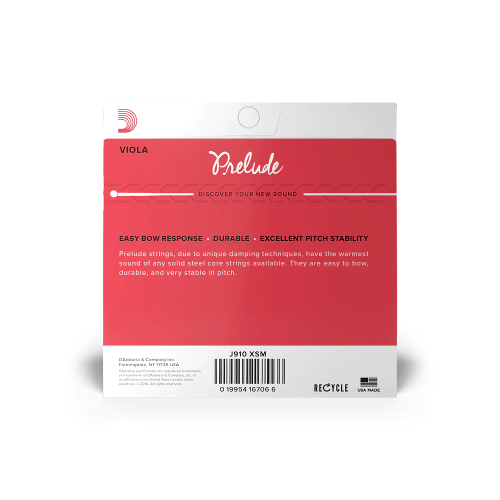 D'Addario J910-XSM Prelude Viola String Set, Extra Short Scale, Medium Tension - Image 2