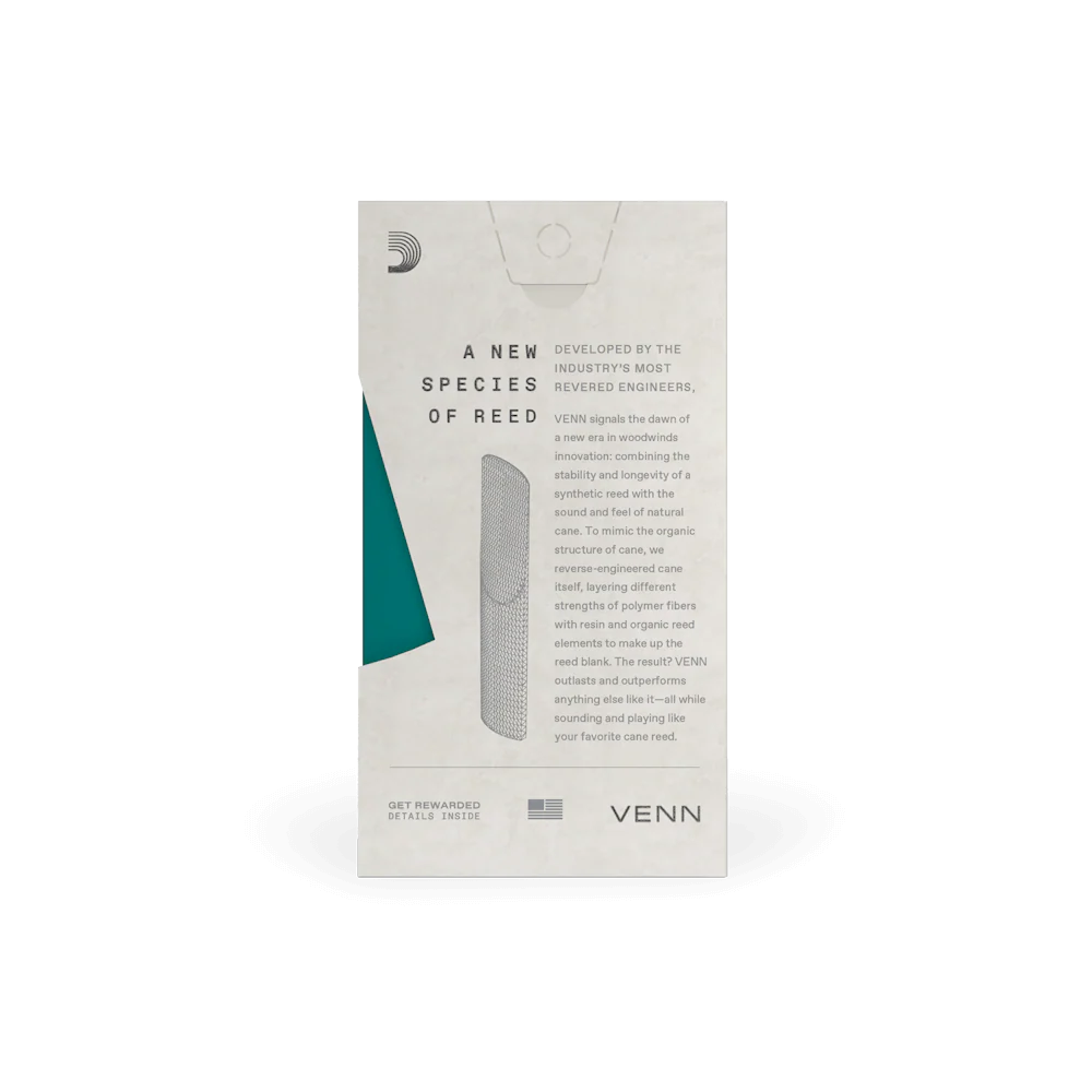 D'Addario VBB0120G2 VENN Bb Clarinet Reed, G2, Strength 2.0 - Image 2