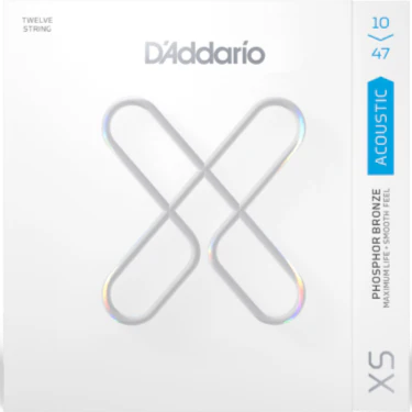 D'Addario XSAPB1047-12 Coated Acoustic Phosphor Bronze, Light, 12-String, 10-47