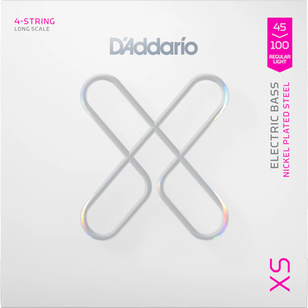 D'addario XSB45100 XS Regular Light, Coated Nickel Bass String Set, Long Scale, 45-100