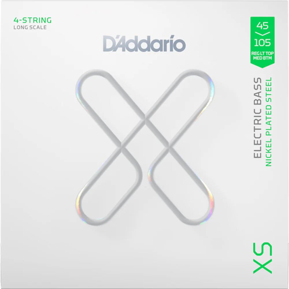 D'addario XSB45105 XS Regular Medium, Coated Nickel Bass String Set, Long Scale, 45-105