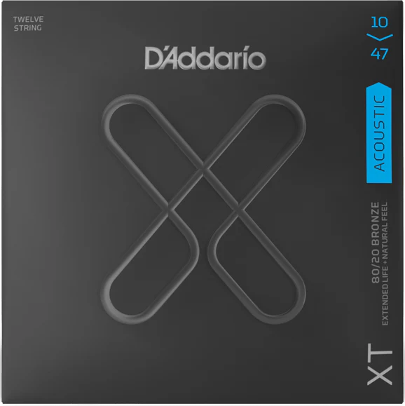 D'addario XTABR1047-12 XT Coated 12st, 80/20 Bronze, Light 10-47