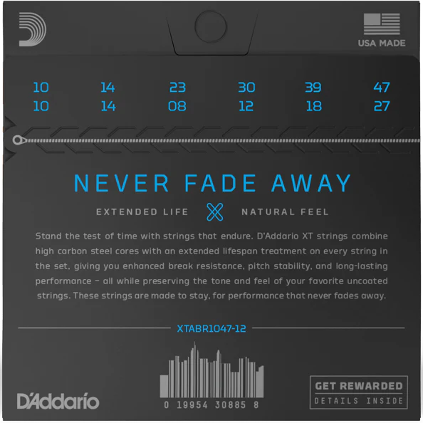 D'addario XTABR1047-12 XT Coated 12st, 80/20 Bronze, Light 10-47 - Image 2