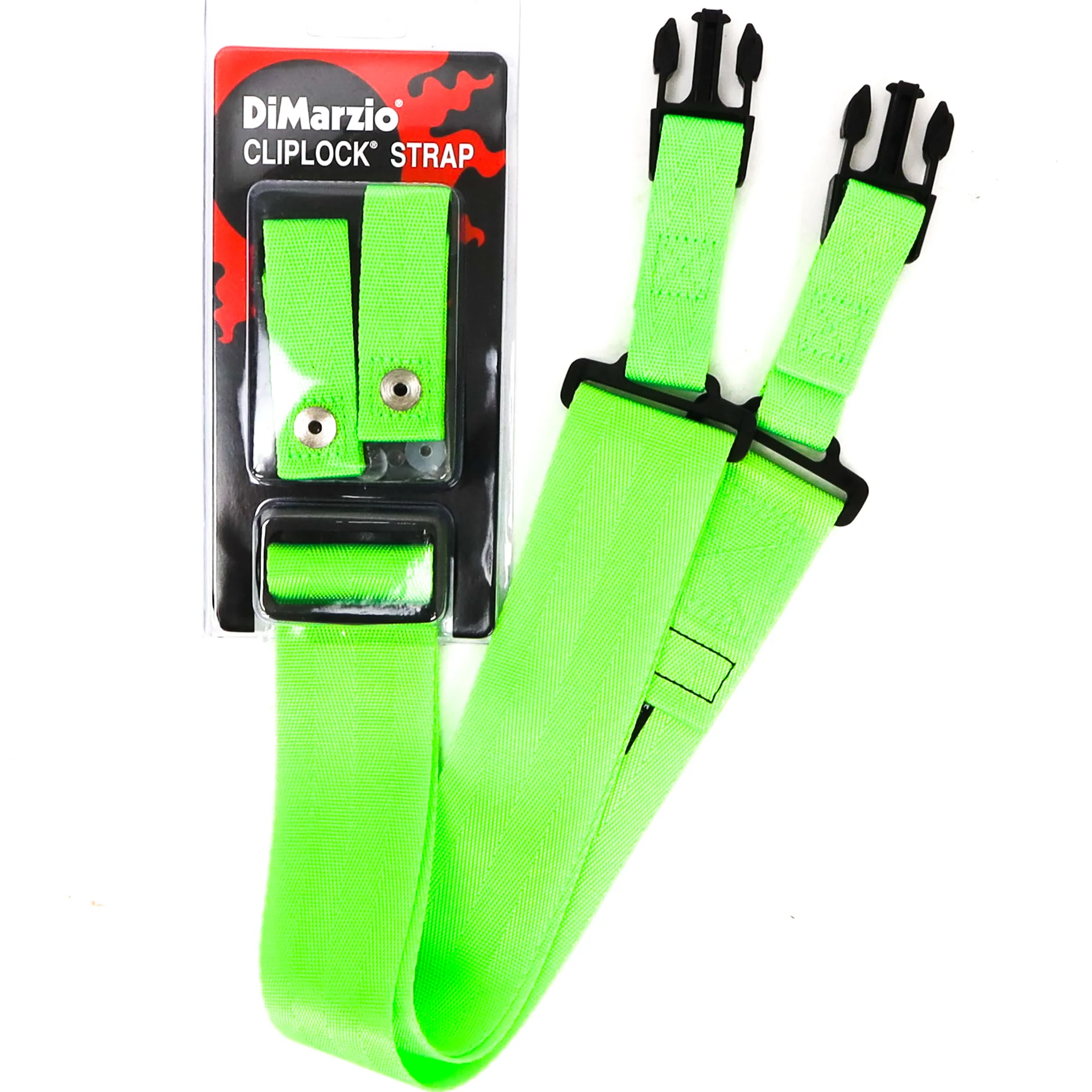 DiMarzio DD2200GN Cliplock 2" Strap, Neon Green - Image 2