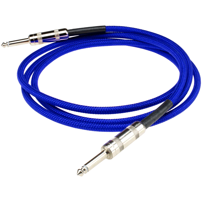 DiMarzio EP1710SSEB 10' Overbraid Instrument Cable, Electric Blue