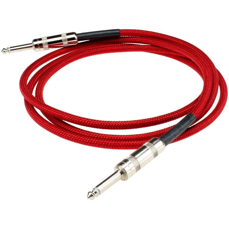 DiMarzio EP1710SSRD 10' Overbraid Instrument Cable, Red