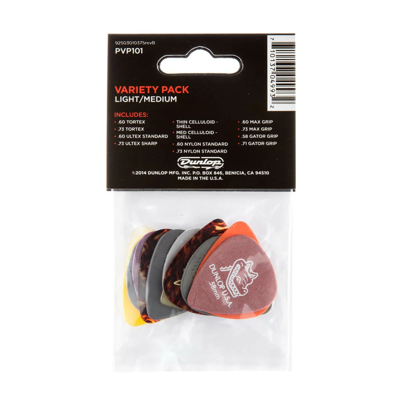 Dunlop PVP101 Guitar Pick Light/Med Variety Pack - Image 2