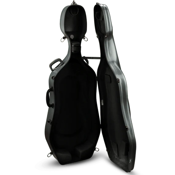 Eastman CACL18P-4/4BK Fiberglass Cello Case with Wheels - Image 3