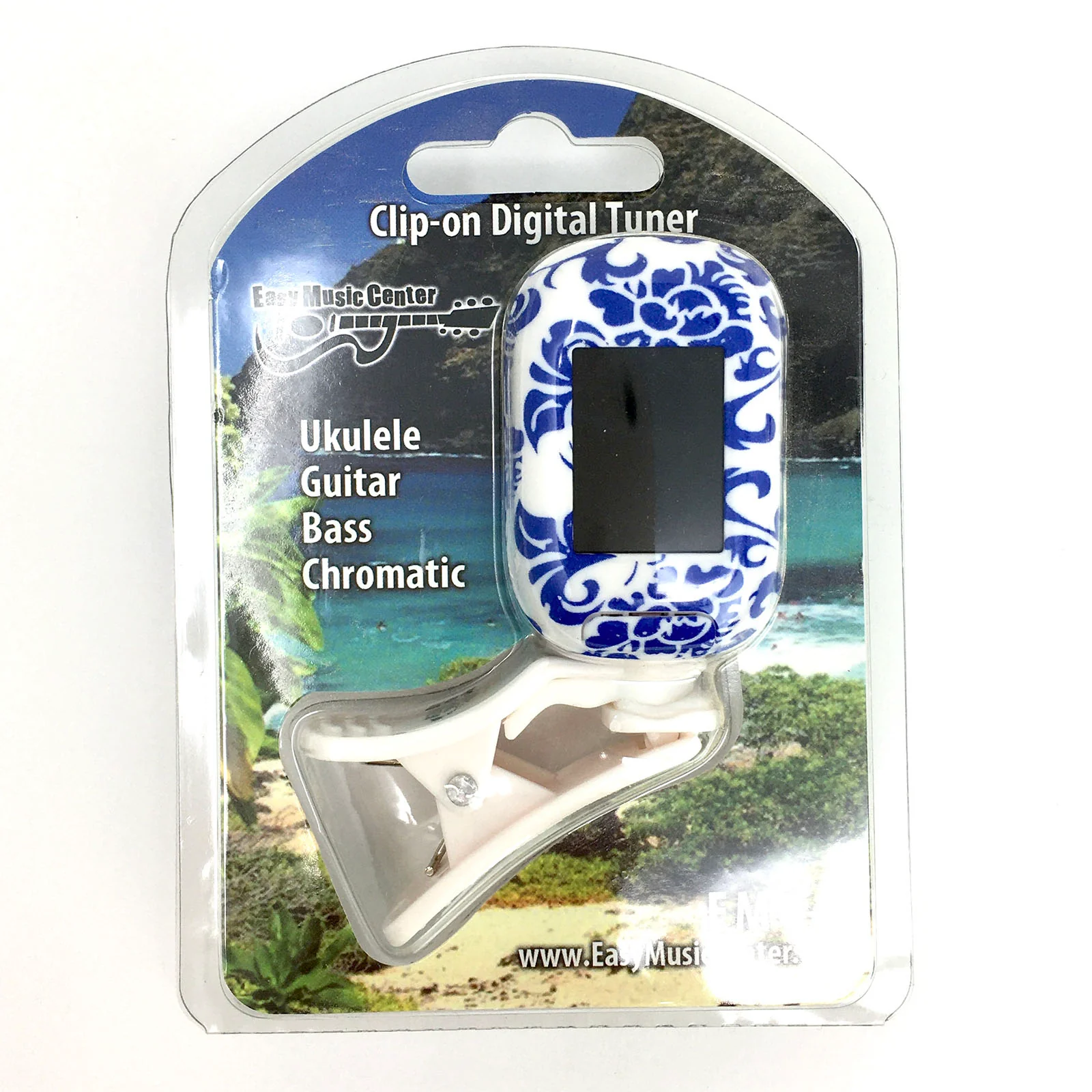 Easy Music Center EMC-T Chromatic Clip-on Tuner, Blue Floral - Image 3
