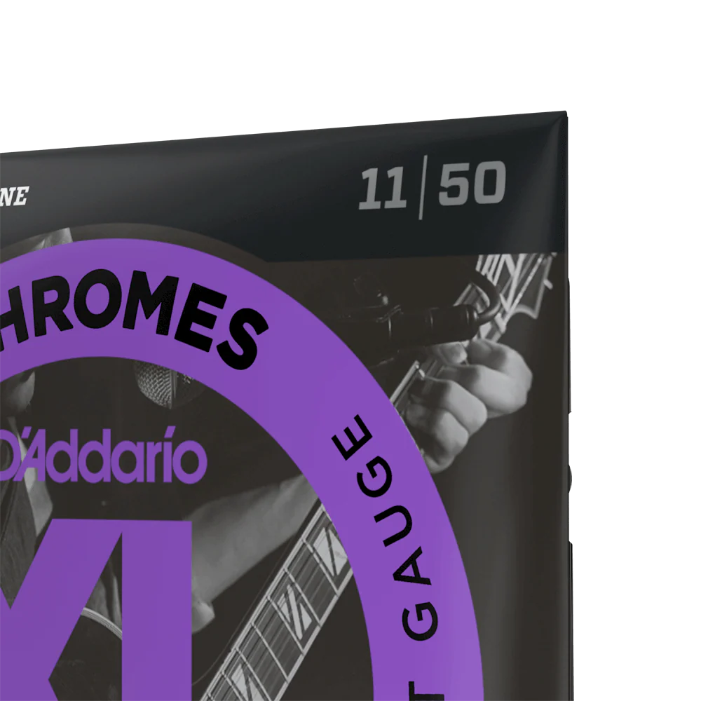 D'Addario ECG24 Chromes Flat Wound Electric Guitar Strings, Jazz Light, 11-50 - Image 3