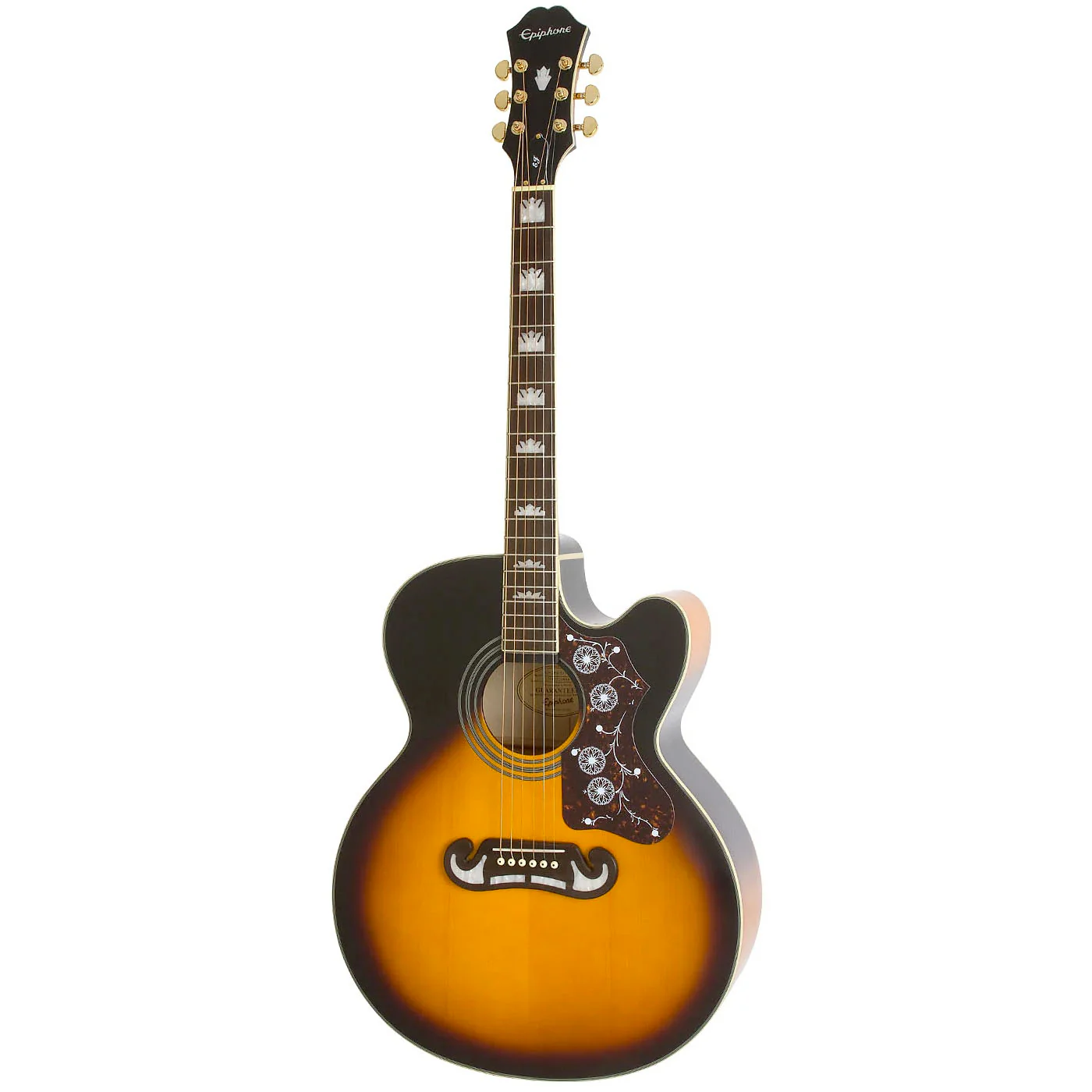 Epiphone EEJ2VSGH1 J-200 EC Studio Acoustic-Electric Guitar, Vintage Sunburst