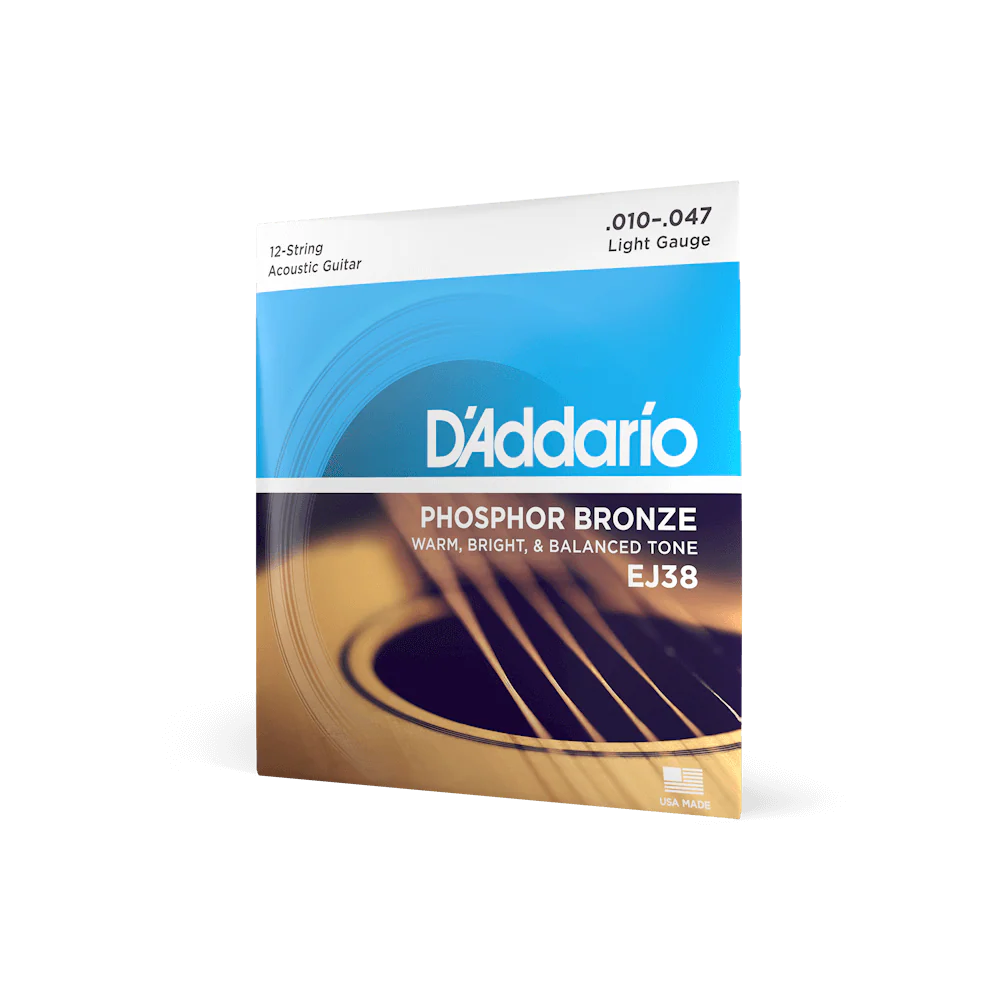 D'Addario EJ38 12-String Phosphor Bronze Acoustic Guitar Strings, Light, 10-47 - Image 4