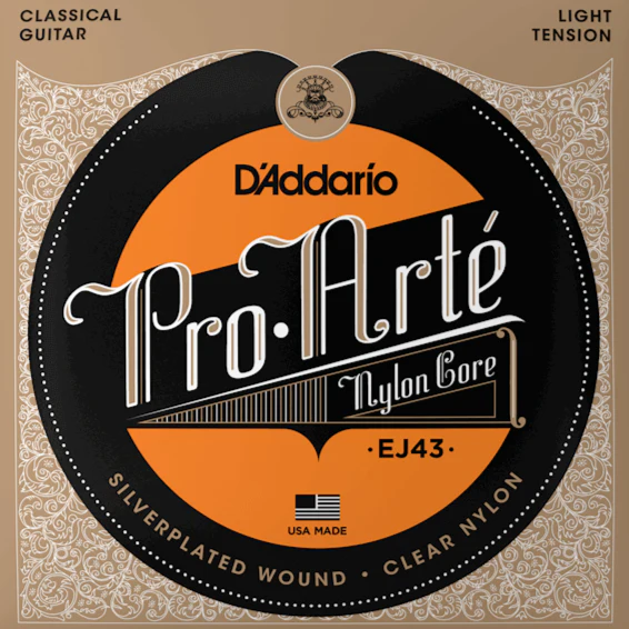 D'Addario EJ43 Pro-Arte Nylon Classical Guitar Strings, Light Tension, Tie-end
