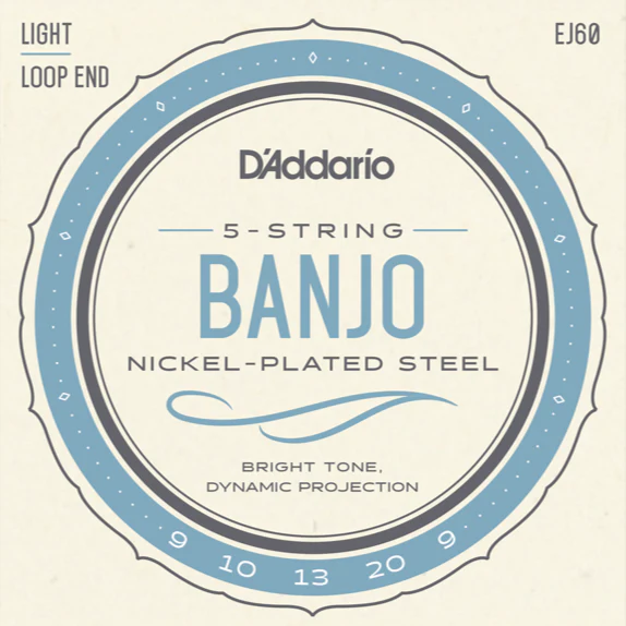 D'Addario EJ60 5-String Banjo Strings, Nickel, Light, 9-20
