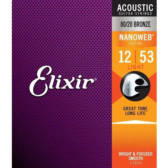 Elixir 11052 Nanoweb Acoustic 80/20 12-53